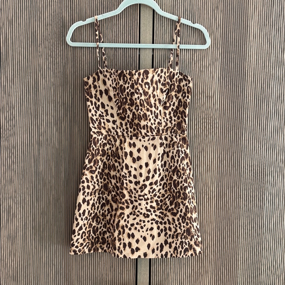 Reformation Leopard Print Cotton Mini Dress size 0
